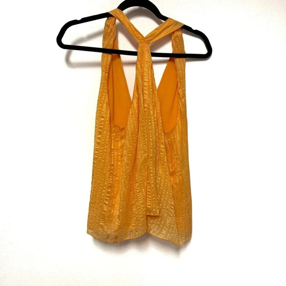 NWT $378 FRAME Denim Womens Crinkled Silk Pullover Halter Top - Picture 2 of 7